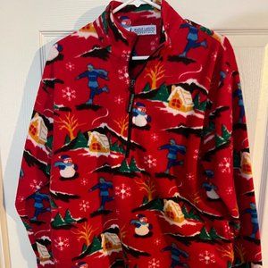 Winter Patterned Red Pullover (Size M)